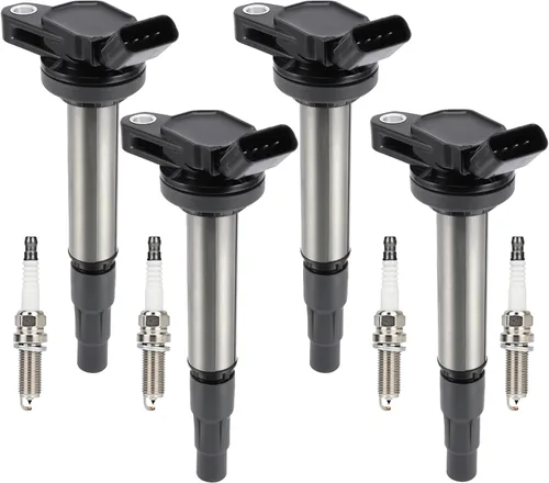 Paquete de bobina de encendido UF596 y bujía de iridio 93501 compatible con Toyota Corolla Matrix Prius C-HR 2009-2014, Pontiac Vibe, Scion xD,
