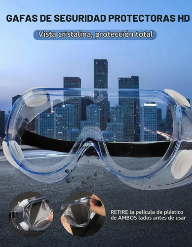 Vista 4 de MELASA Anteojos de seguridad ANSI Z87.1, antivaho gafas protectoras de laboratorio, gafas de protección ocular