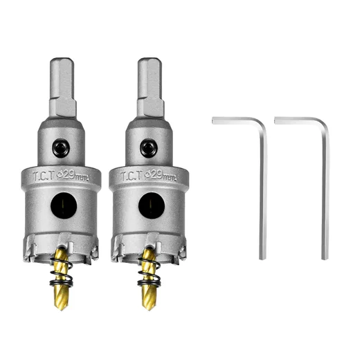Vista 16 de SALI 1-1/16" (27mm) Kit de sierra perforadora TCT con punta de carburo de tungsteno Broca de sierra perforadora con punta de carburo con broca