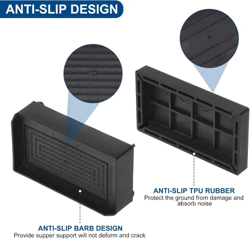 Vista 3 de uxcell Elevadores de muebles de 4.3 pulgadas, 4 elevadores de cama rectangulares ajustables para extensor para cama, escritorio, sofá, mesa, soporte