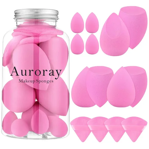 Vista 12 de Juego de 14 esponjas de maquillaje, mezclador de esponjas de belleza con 4 borlas de polvo y 4 mini esponjas de maquillaje para líquido, base, Negro