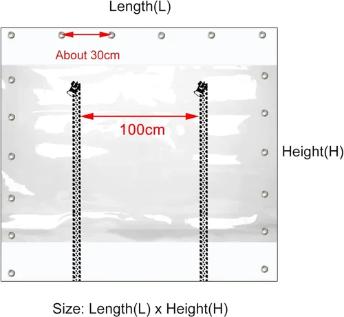Vista 6 de Cortinas para exteriores con cremallera, paneles laterales de lona impermeable de PVC, cortinas de división, pérgola patio, glorieta, balcón