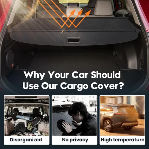 Vista 3 de Powerty Cubierta de Carga para Toyota RAV4 2019-2025 2026, Cubierta Retráctil de Maletero Cubierta de Privacidad Reemplazo para Accesorios Toyota