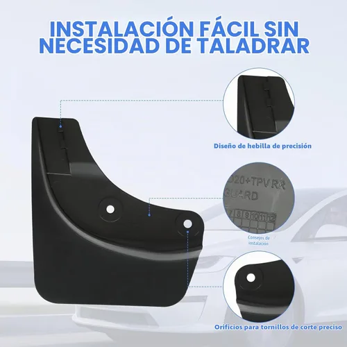 Vista 8 de Aletas de barro para Tesla Modelo Y Juniper Accesorios 2026 2025 Versión OEM Protectores de salpicaduras delanteros y traseros para todo