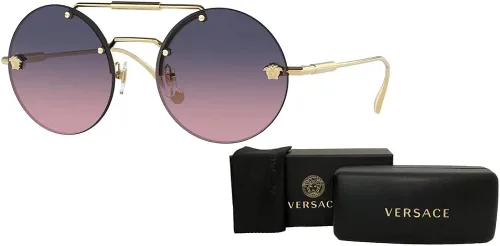 Vista 3 de Versace VE2244 Round Sunglasses for Women BUNDLE With Designer iWear Complimentary Eyewear Kit