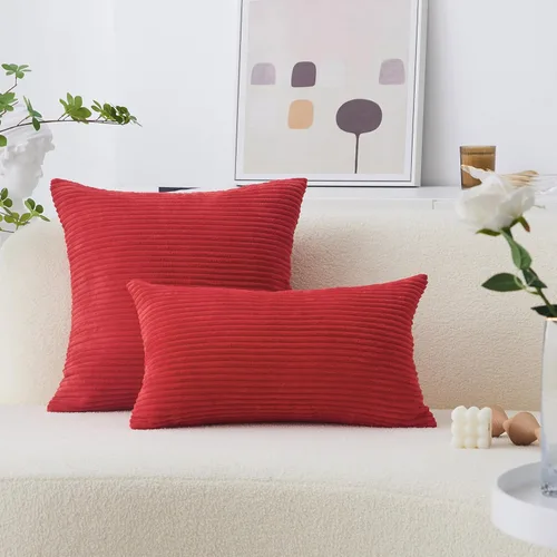 Vista 5 de Home Brilliant Funda de almohada de primavera de 18x18 pulgadas, funda de almohada de terciopelo a rayas para silla y sofá, funda de almohada