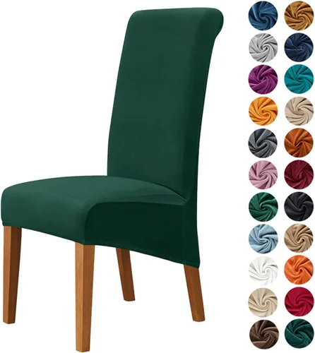 Vista 15 de Lukery Juego de 2 fundas elásticas para sillas de cocina de terciopelo grueso, fundas protectoras lavables para sillas de comedor, restaurantes