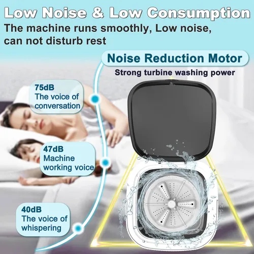 Vista 4 de Lavadora portátil, Mini lavadora plegable de 16L y secadora centrífuga, Lavadora compacta plegable, Pequeña lavadora plegable de lavandería, RV