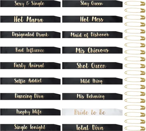 18 bandas de despedida de soltera para novia y dama de honor, despedida de soltera, compromiso, boda, fiesta, recuerdos