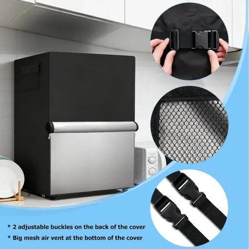 Vista 5 de Funda para refrigerador para exteriores, 600D, resistente, 100% impermeable, cubierta vertical para congelador, fundas exteriores para refrigerador.