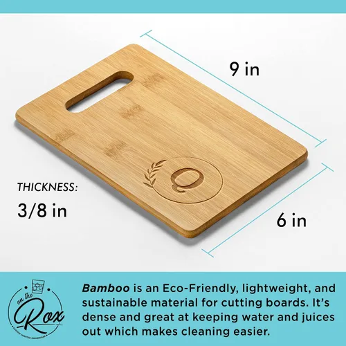 Vista 154 de Tablas de cortar personalizadas - Pequeña tabla de cortar grabada con monograma (M) - Tabla de cortar de bambú personalizada de 9x6 con iniciales