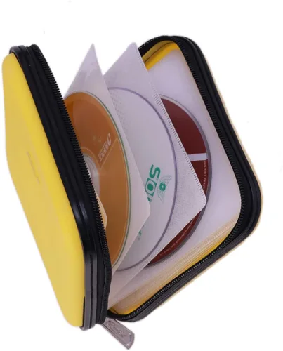 Vista 9 de Cartera de CD DVD, Capacidad de 32 Unidades, Resistente, Funda para Discos de DVD/CD para Coche, Disco de Almacenamiento Portátil para DVD/VCD