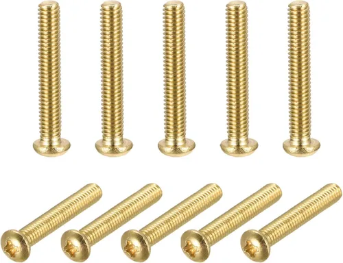 Vista 14 de uxcell Tornillos de máquina de latón, pernos de sujeción de cabeza plana Phillips M3x5mm para muebles, equipos de oficina, electrónica, 12