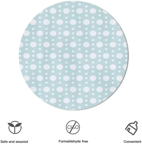 Vista 3 de Minimalist Green Round Tablecloth White Dots Table Cloth Decor Washable Table Cover with Wrinkle Resistant for Home Kitchen Dining Room Picnic