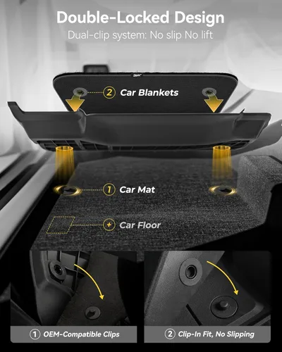 Vista 7 de 3W Alfombrillas y alfombra delantera para Dodge Ram 1500/2500/3500 Crew Cab 2013-2018, Dodge Ram 1500 Classic Crew Cab 2019-2024 para todo