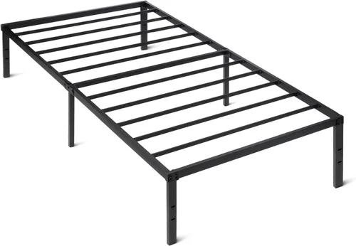 Amazon Basics Base de cama de metal, plataforma no plegable, fácil montaje, individual, 39 pulgadas de ancho x 75 pulgadas de largo x 14 pulgadas de