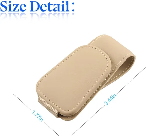 Vista 2 de zipelo Soporte para gafas de sol para visera de coche, colgante magnético de piel para gafas de vehículo, clip para montar gafas de sol en viseras
