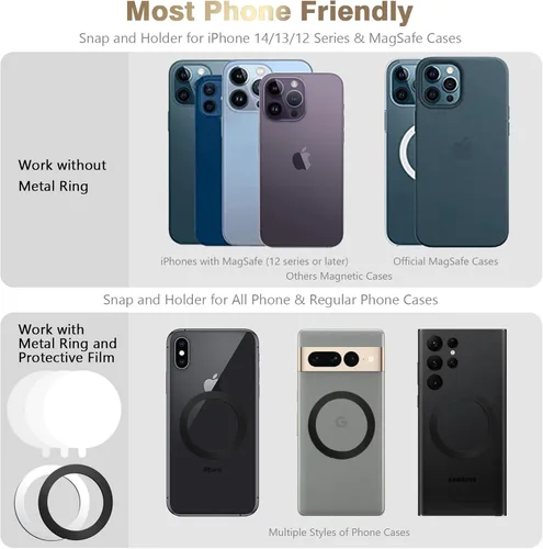 Vista 6 de Doflyesky Soporte magnético para anillo de teléfono para iPhone, rotación de 360 grados, diseño floral, soporte para iPhone 16, 15, 14, 13, 12 Pro