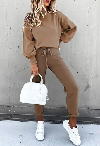 Vista 4 de ETCYY NEW Women's 2 Piece Lounge Sets Outfits Long Sleeve Sweatshirt and Sweatpants Sweatsuit