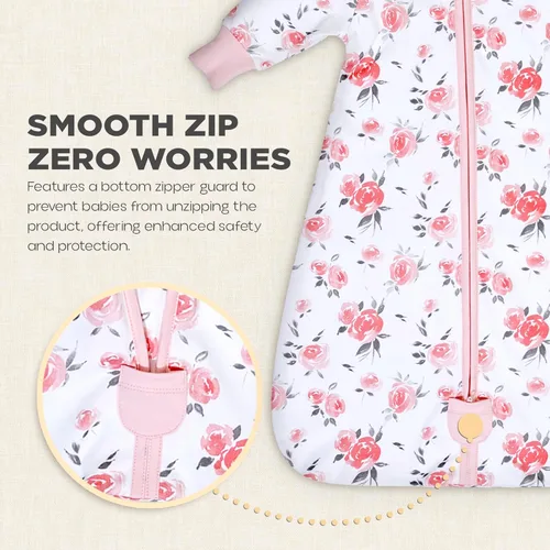 Vista 194 de Mama Cheetah Saco de dormir para bebé de 0.5 TOG, Manta portátil de algodón orgánico para bebé con cremallera bidireccional, Saco de dormir