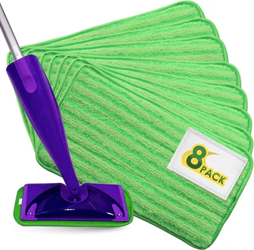 Vista 7 de Turbo Mops - Almohadillas reutilizables para mopa de suelo, paquete de 2, lavables a máquina, repuestos de mopa de microfibra de 12 pulgadas