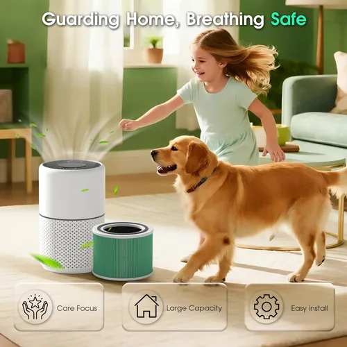 Vista 7 de Filtro de reemplazo Core 300 Compatible con Levoit Core 300 Core 300-RF-TX (Verde), Filtro 3-en-1