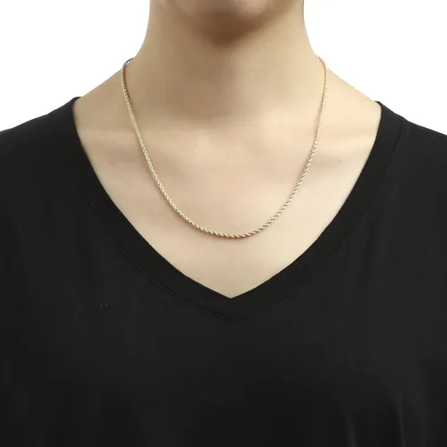Vista 2 de Floreo 10k Yellow Gold 2mm Hollow Rope Chain Necklace with Lobster Claw Clasp