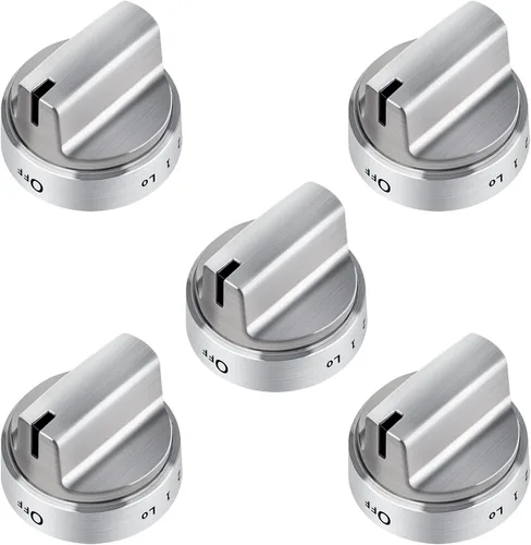 Vista 8 de WB03X24818 - Perillas de estufa de gas con aspecto de acero inoxidable, pomos de control de quemador de cocina de plástico, compatibles con perilla