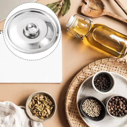 Vista 9 de Cabilock Tapa de sartén de salsa de acero inoxidable solamente 6.3 in Tapa de olla superior para cocinar antiquemaduras