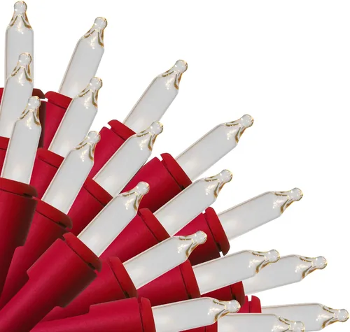 Brite Star 50 Lt Designer Series Mini luces, transparente, cable rojo Alambre rojo transparente (50 Lt)