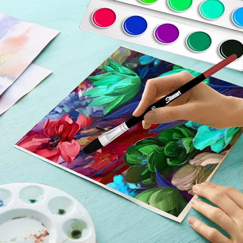 Vista 3 de Sdanart Filbert - Juego de pinceles de pintura, 15 piezas de diferentes tamaños, pinceles de artista para acuarela, acrílico, detalles de tinta