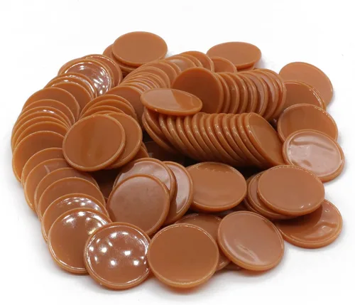 Vista 21 de juego de 100 fichas de aprendizaje de plástico opaco, minipóquer, fichas de juego, con caja de almacenamiento (negro, 2,54 cm)