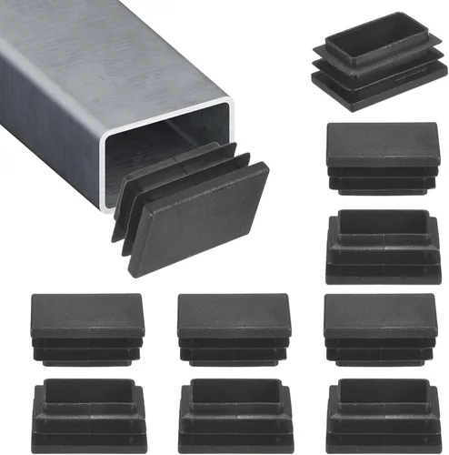Vista 12 de M METERXITY Paquete de 20 tapas de extremo de tubo, tapones rectangulares de plástico de 1 x 1/2 pulgadas para patas de silla, taburete