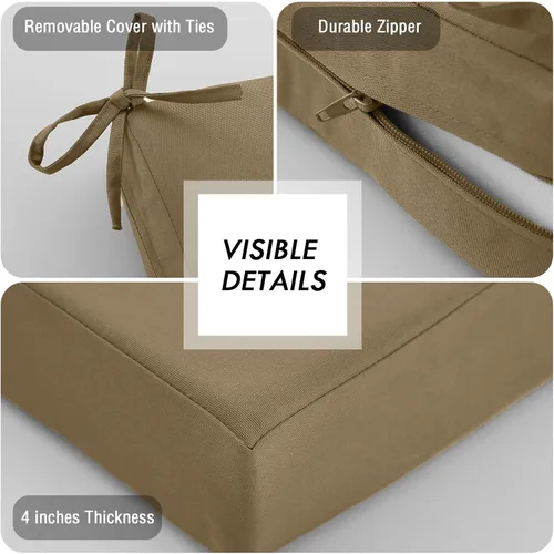 Vista 105 de idee-home Cojines impermeables para asiento de exteriores, para muebles de patio, cojines de repuesto para asiento profundo Hampton Bay