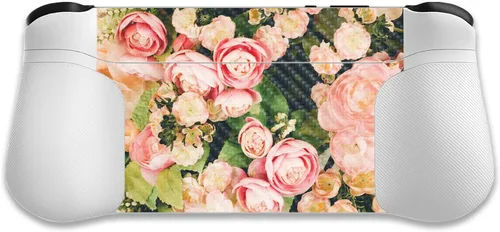 Vista 2 de MightySkins - Piel de fibra de carbono compatible con Logitech G Cloud Gaming Handheld - Rosas descoloridas Acabado de fibra de carbono