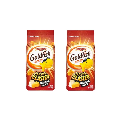 Vista 17 de Goldfish Baby Cheddar Crackers, galletas de aperitivos, bolsa de 7.2 onzas