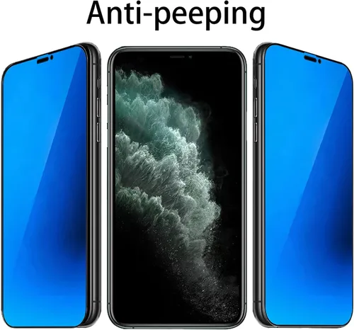 Vista 2 de Paquete de 2 vidrios templados de privacidad anti-azul para iPhone X/iPhone XS/iPhone 11 Pro Mirror Protector de pantalla anti-espía película