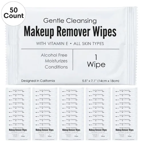 Vista 8 de World Amenities - Toallitas removedoras de maquillaje a granel 50 unidades Envueltas individualmente, limpieza suave, sin alcohol - Todo