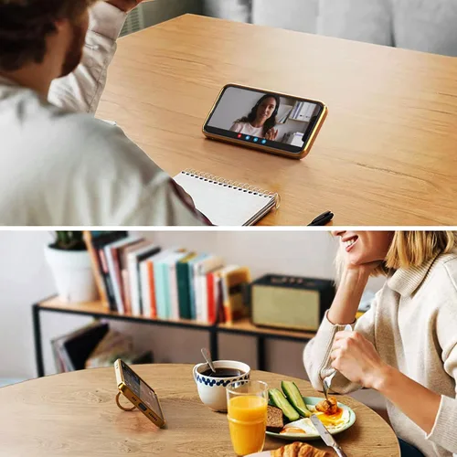 Vista 8 de IDweel Funda para iPhone 11 Pro Max con soporte de anillo de 360, soporte magnético, ligera, delgada, borde de oro rosa, TPU suave, protección