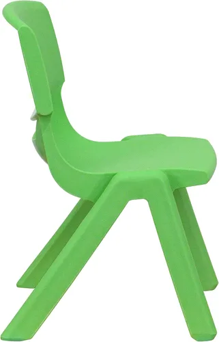 Vista 7 de Flash Furniture - Silla escolar apilable de plástico azul con altura de asiento de 10 1/2 pulgadas