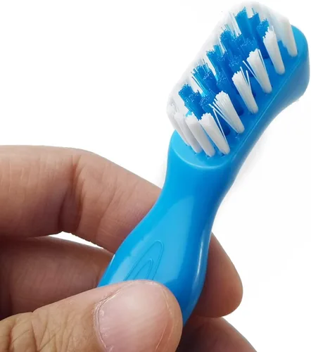 Vista 5 de GXXMEI Cepillo de dientes para dentadura postiza, 12 piezas, cerdas dobles duras/suaves para cepillo de dientes falsos