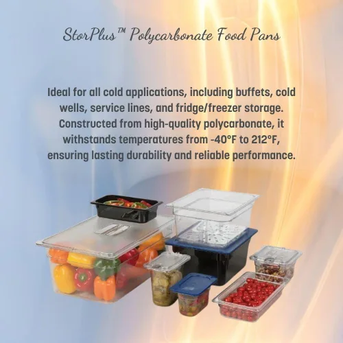 Vista 3 de Carlisle FoodService Products Storplus - Bandeja de plástico para alimentos de tamaño 1/6, contenedor de almacenamiento de alimentos, para catering