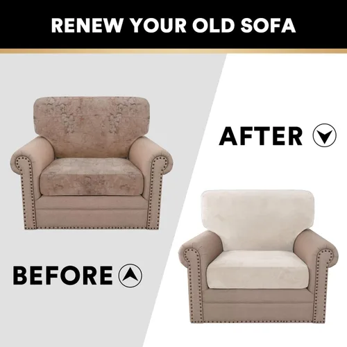 Vista 7 de PrinceDeco Fundas para sillas de terciopelo de varias piezas, fundas de cojín para sofá, fundas de cojín lavables, fundas de cojín de asiento