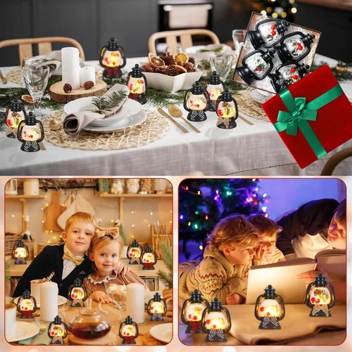 Vista 6 de Roceei 12 mini linternas de Navidad, velas colgantes LED de 3.54 pulgadas