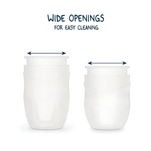 Vista 7 de Tiny Twinkle Biberón de silicona con agarre cómodo y tetina flexible suave, biberones suaves para recién nacidos y mayores (flor, 6 onzas)