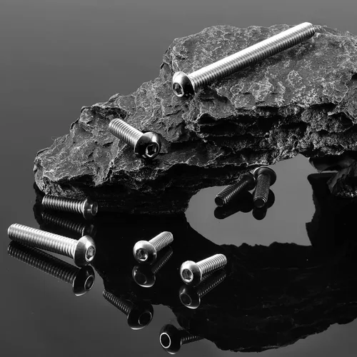 Vista 7 de Tornillos de cabeza de botón con casquillo de 1/4-20 x 1, 10 piezas de acero inoxidable 304 18-8, accionamiento hexagonal Allen, acabado brillante