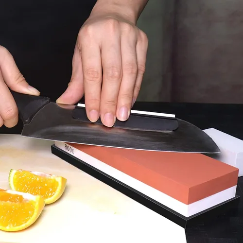 Vista 6 de CBRIGHT - Kit de piedra afiladora profesional 30008000# con guía de ángulo y piedra de aplanar y base de goma antideslizante, herramienta de pulido