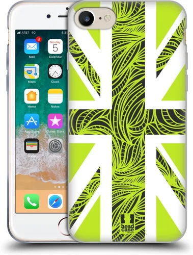 Vista 173 de Head Case Designs Blue Gingham Union Jack Collection - Funda de gel suave compatible con Apple iPhone 7 Plus/iPhone 8 Plus