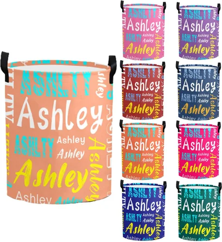 Vista 19 de Cesta de lavandería personalizada con nombre, cesta de lavandería plegable con asa para baño, sala de estar, dormitorio