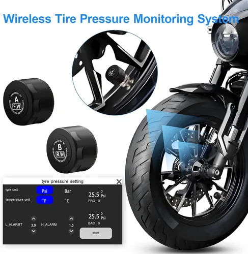 Vista 4 de LBW Carplay de motocicleta de 5 pulgadas con Dash Cam y TPS, Android Auto, cámara frontal y trasera HD 1080P (chip IMX307), sensor G, pantalla